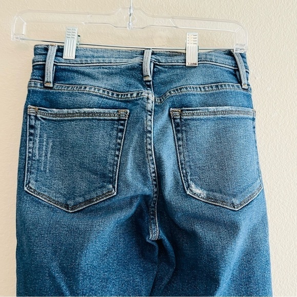 FRAME Women's Blue Le Nouveau Straight Distressed Ripped Jeans Size 24 - Picture 5 of 9